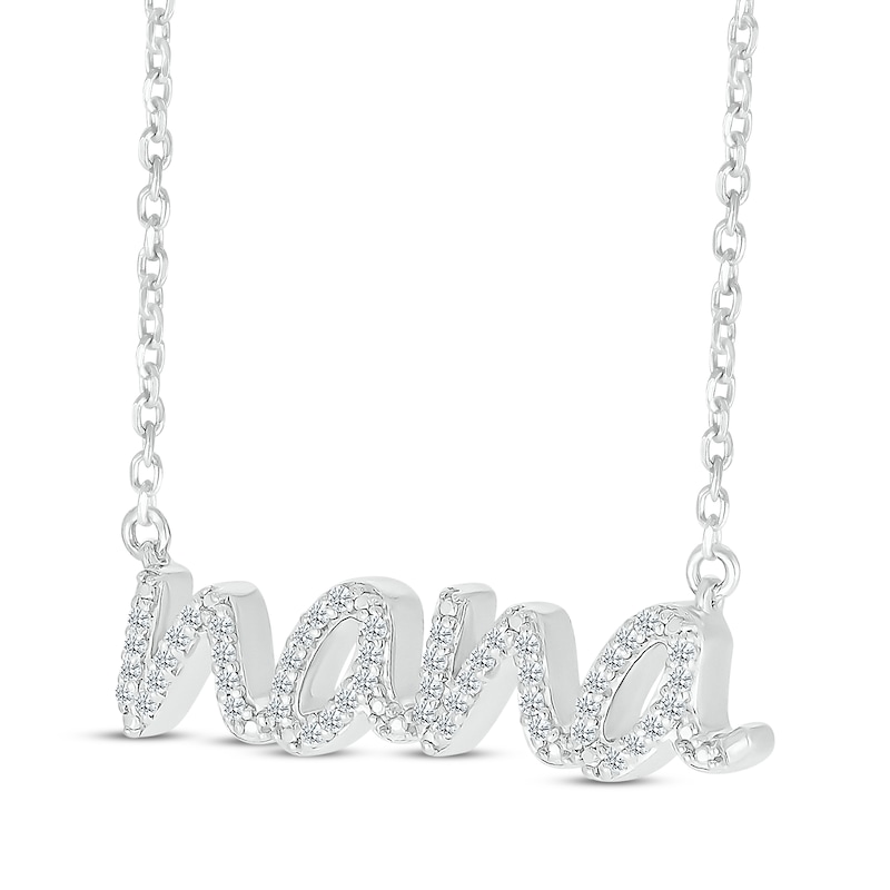 Main Image 2 of Diamond &quot;Nana&quot; Necklace 1/10 ct tw Sterling Silver 18&quot;