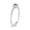 Thumbnail Image 2 of Blue & White Diamond Halo Promise Ring 1/5 ct tw Sterling Silver