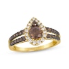 Thumbnail Image 0 of Le Vian Multi-Diamond Pear Halo Ring 1 ct tw 14K Honey Gold