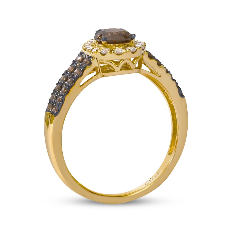 Le Vian Multi-Diamond Pear Halo Ring 1 ct tw 14K Honey Gold