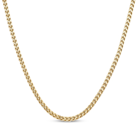 Solid Foxtail Chain Necklace 4mm Yellow Ion-Plated Stainless Steel 22"
