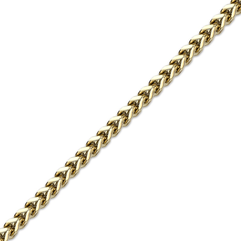 Solid Foxtail Chain Necklace 4mm Yellow Ion-Plated Stainless Steel 22"