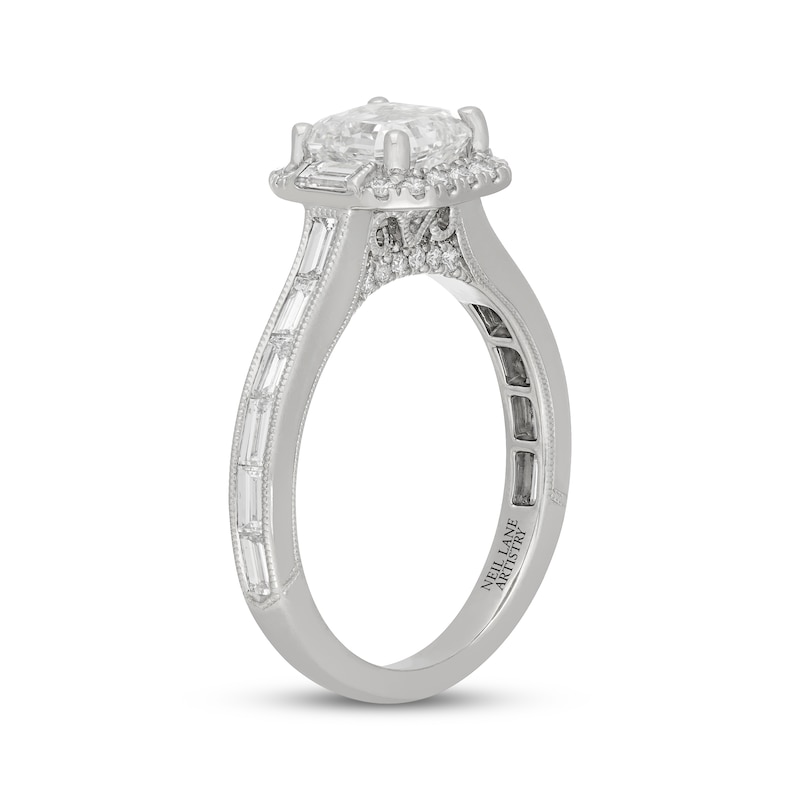 Main Image 2 of Neil Lane Artistry Heritage Square Emerald-Cut Lab-Grown Diamond Engagement Ring 2-1/2 ct tw Platinum