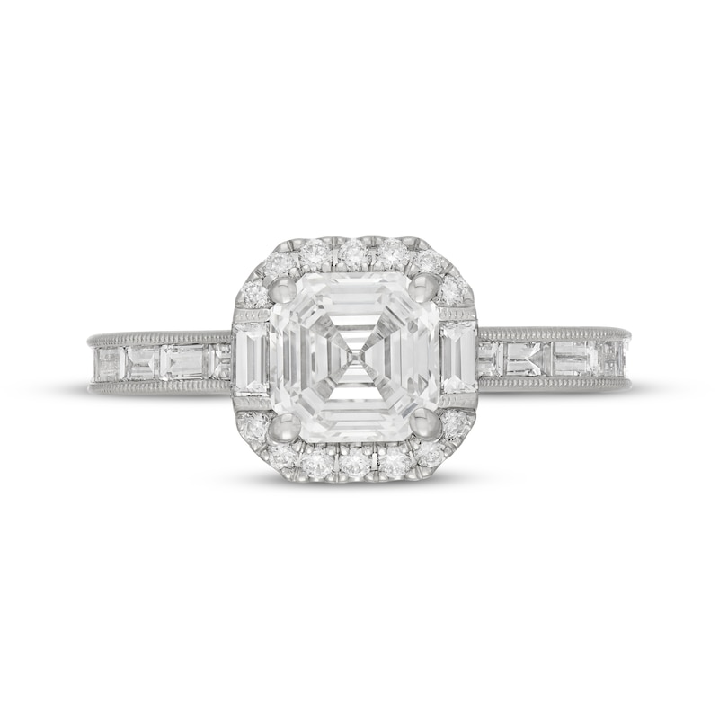 Main Image 3 of Neil Lane Artistry Heritage Square Emerald-Cut Lab-Grown Diamond Engagement Ring 2-1/2 ct tw Platinum