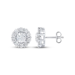 Lab-Grown Diamonds by KAY Halo Stud Earrings 3 ct tw 10K White Gold