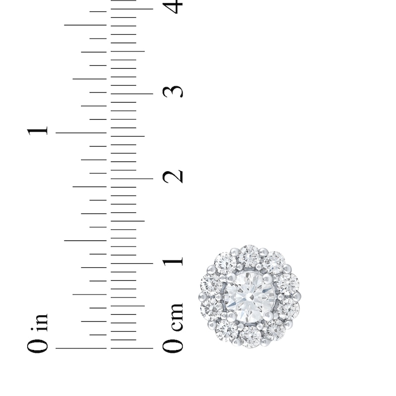 Main Image 4 of KAY Lab-Grown Diamonds Halo Stud Earrings 3 ct tw 10K White Gold