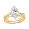 Thumbnail Image 1 of Lab-Grown Diamonds by KAY Marquise-Cut Twist Shank Bridal Set 1-1/3 ct tw 14K Yellow Gold