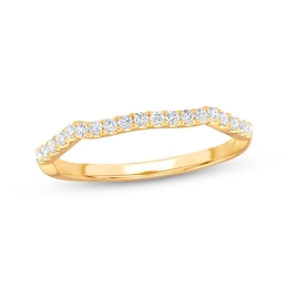 Lab-Grown diamonds by KAY Contoured Wedding Band 1/8 ct tw 14K Yellow Gold