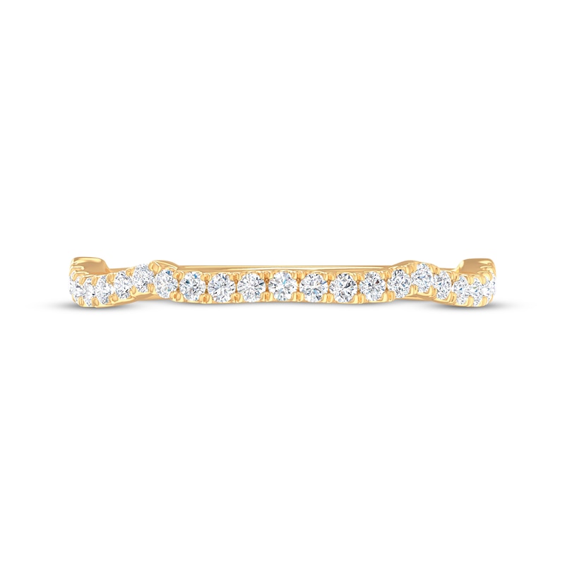 Main Image 10 of Lab-Grown diamonds by KAY Contoured Wedding Band 1/8 ct tw 14K Yellow Gold