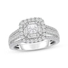 Thumbnail Image 1 of Princess, Baguette & Round-Cut Diamond Engagement Ring 1-1/4ct tw 14K White Gold