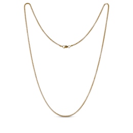 Hollow Round Box Chain Necklace 3.7mm 10K Yellow Gold 20&quot;