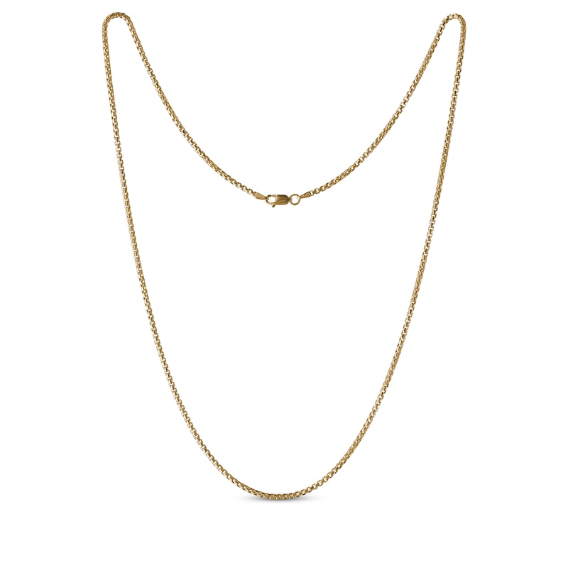 Main Image 1 of Hollow Round Box Chain Necklace 3.7mm 10K Yellow Gold 20&quot;