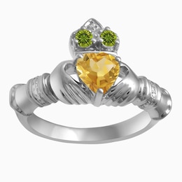 Couple's Color Claddagh Ring