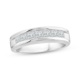 Men's Lab-Grown Diamonds by KAY Wedding Band 2 ct tw Square-cut 14K White Gold