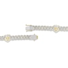 Thumbnail Image 3 of Men's Diamond & Lab-Created Ruby Lion Curb Chain Bracelet 1 ct tw Round-cut 10K Yellow Gold 8.5&quot;