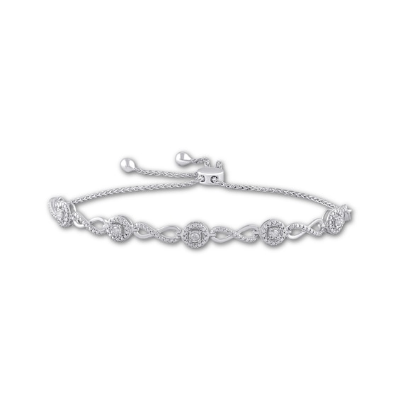 Diamond Infinity Bolo Bracelet 1/10 ct tw Sterling Silver