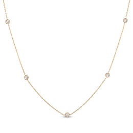 Diamond-Cut Disc Station Necklace 10K Yellow Gold 20&quot;