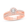 Thumbnail Image 1 of Round-Cut Diamond Halo Bridal Set 1/3 ct tw 10K Rose Gold