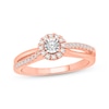 Thumbnail Image 0 of Round-Cut Diamond Halo Engagement Ring 1/4 ct tw 10K Rose Gold