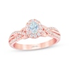 Thumbnail Image 1 of THE LEO First Light Diamond Oval-Cut Halo Twist Shank Engagement Ring 5/8 ct tw 14K Rose Gold