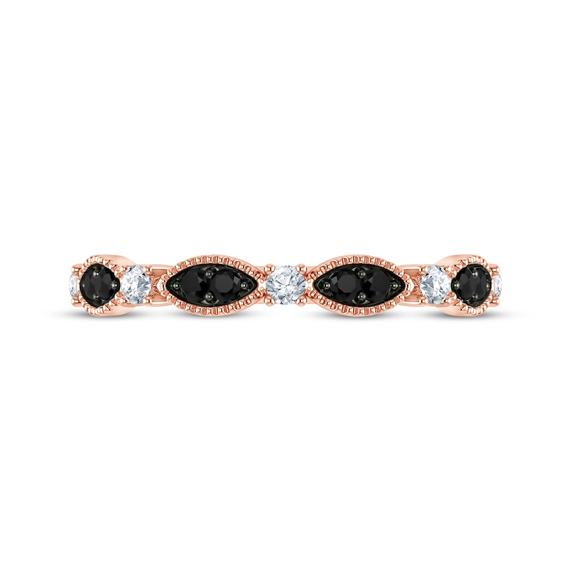 Main Image 3 of Black & White Diamond Anniversary Band 1/4 ct tw 10K Rose Gold