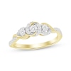 Thumbnail Image 1 of Diamond Three-Stone Swirl Promise Ring 1/5 ct tw 10K Yellow Gold