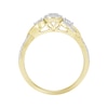 Thumbnail Image 3 of Diamond Three-Stone Swirl Promise Ring 1/5 ct tw 10K Yellow Gold