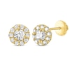 Thumbnail Image 1 of Children's Cubic Zirconia Halo Stud Earrings 14K Yellow Gold