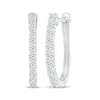 Thumbnail Image 1 of Diamond Elongated Hoop Earrings 1/2 ct tw 10K White Gold