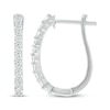 Thumbnail Image 3 of Diamond Elongated Hoop Earrings 1/2 ct tw 10K White Gold