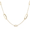 Thumbnail Image 1 of Hollow Twist Paperclip Station Necklace 10K Yellow Gold 20&quot;