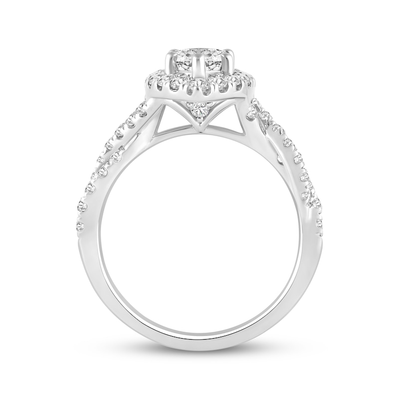 Main Image 3 of Lab-Grown Diamonds by KAY Marquise-Cut Halo Engagement Ring 2-1/4 ct tw 14K White Gold