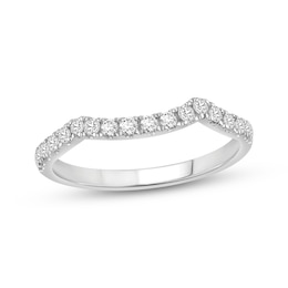 Now + Forever Lab-Grown Diamonds Contour Wedding Band 1/4 ct tw 14K White Gold