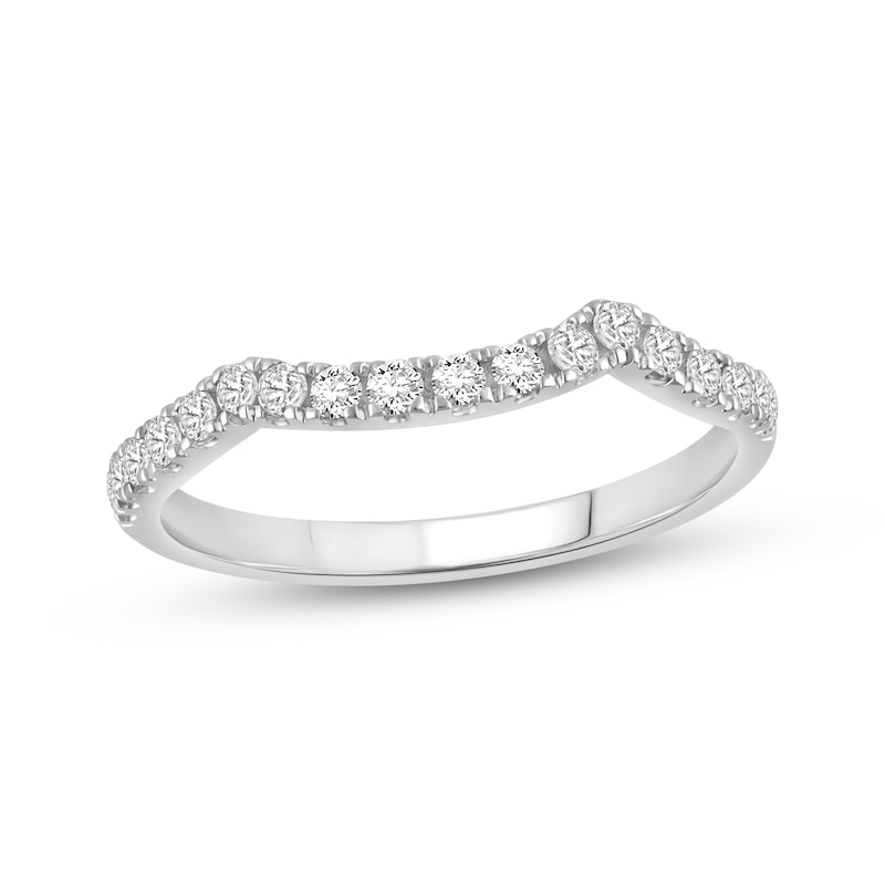 Main Image 1 of Lab-Grown Diamonds by KAY Contour Wedding Band 1/4 ct tw 14K White Gold