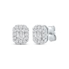 Thumbnail Image 1 of Lab-Grown Diamonds by KAY Emerald-Cut Halo Stud Earrings 3/4 ct tw 10K White Gold