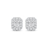 Thumbnail Image 2 of Lab-Grown Diamonds by KAY Emerald-Cut Halo Stud Earrings 3/4 ct tw 10K White Gold