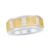 Thumbnail Image 1 of Men's Square-Cut Diamond Wedding Band 1/2 ct tw 10K Two-Tone Gold