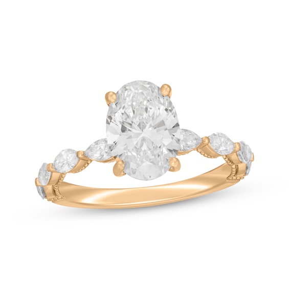 Neil Lane Artistry Oval-Cut Lab-Created Diamond Engagement Ring 2-5/8 ct tw 14K Yellow Gold