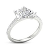 Thumbnail Image 1 of Toi et Moi Emerald-Cut & Pear-Shaped Lab-Grown diamond Engagement ring 2-1/4 ct tw 14K White Gold