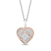 Thumbnail Image 0 of Hallmark Diamonds One Love Swirling Heart Necklace 1/3 ct tw Sterling SIlver & 10K Rose Gold 18"