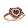 Thumbnail Image 0 of Godiva x Le Vian Ruby Heart Ring 5/8 ct tw Diamonds 14K Strawberry Gold