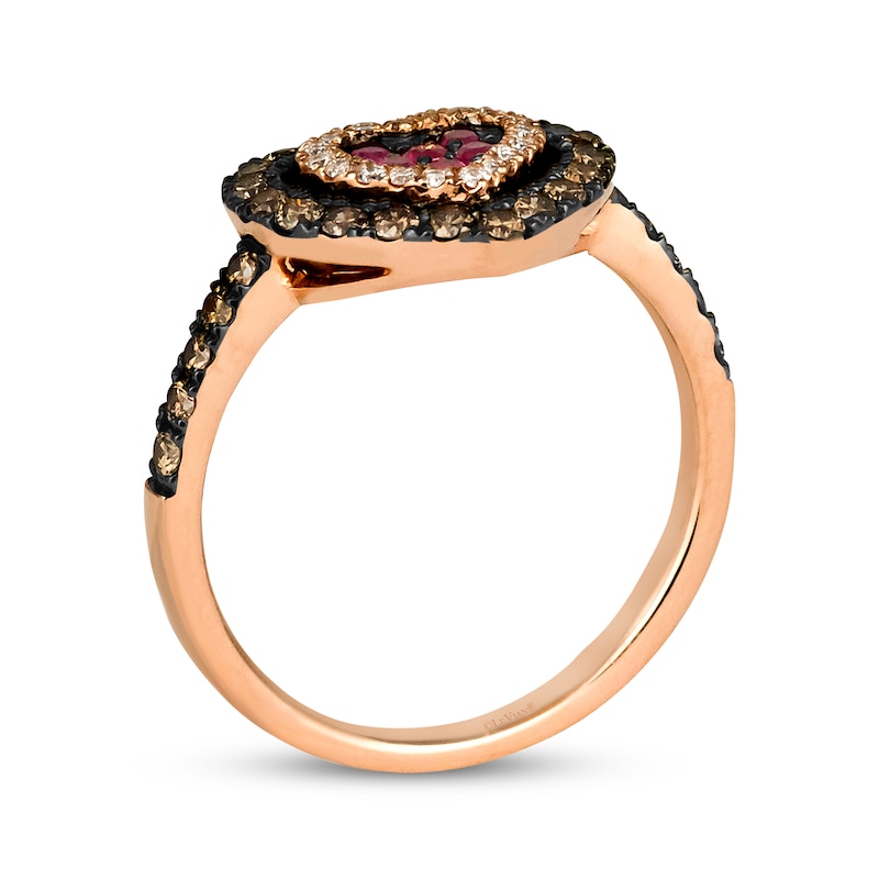 Godiva x Le Vian Ruby Heart Ring 5/8 ct tw Diamonds 14K Strawberry Gold