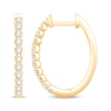 Thumbnail Image 1 of Diamond Oval Hoop Earrings 1/3 ct tw 10K Yellow Gold