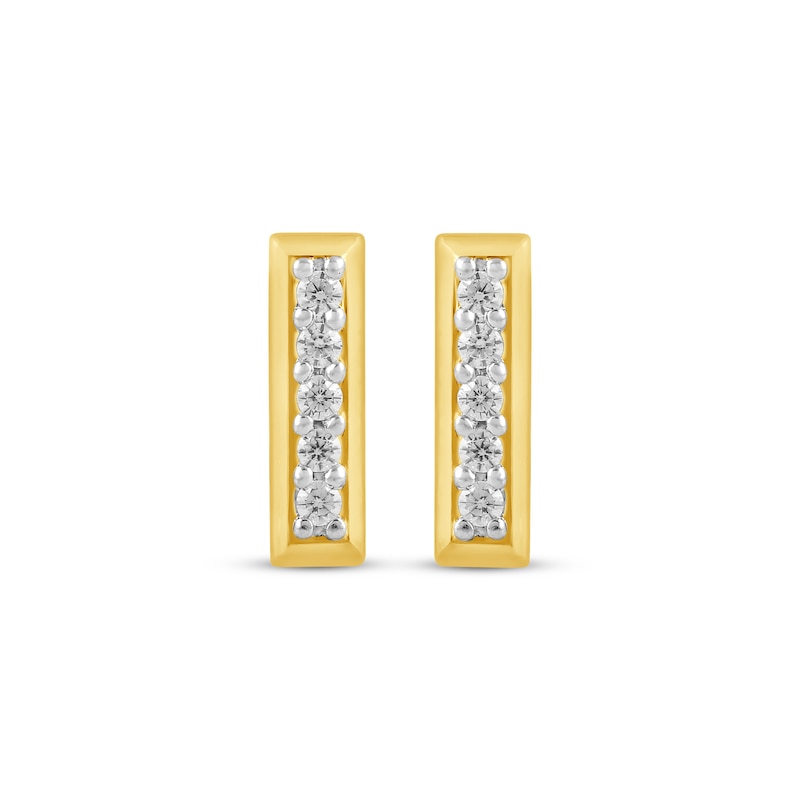 Diamond Bar Stud Earrings 1/10 ct tw 10K Yellow Gold