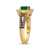 Thumbnail Image 1 of Le Vian Oval-Cut Emerald Halo Ring 1/2 ct tw Diamonds 14K Honey Gold