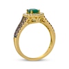 Thumbnail Image 2 of Le Vian Oval-Cut Emerald Halo Ring 1/2 ct tw Diamonds 14K Honey Gold