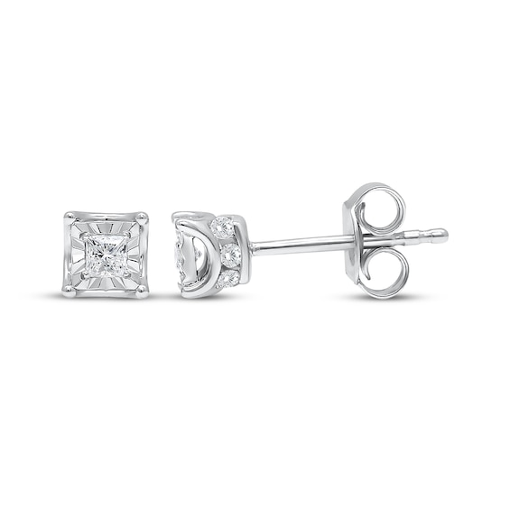 Radiant Reflections Princess-Cut Diamond Solitaire Stud Earrings 1/3 ct tw Sterling Silver (J/I3)