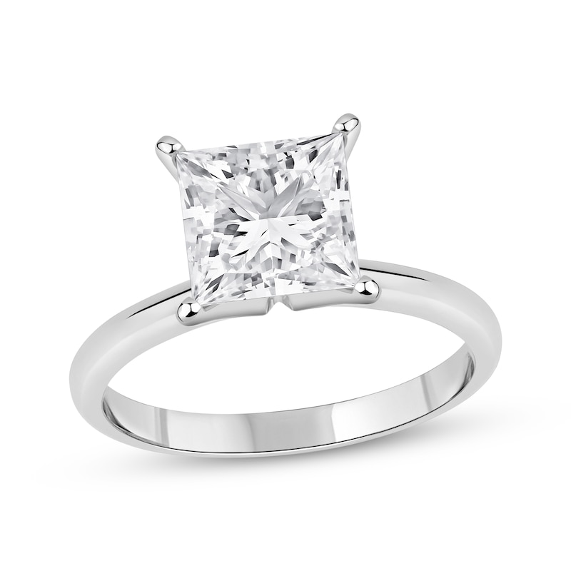 Main Image 1 of Lab-Grown Diamonds by KAY Princess-Cut Solitaire Engagement Ring 2-1/2 ct tw 14K White Gold (I/SI2)