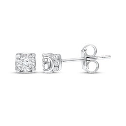 Radiant Reflections Round-Cut Diamond Solitaire Stud Earrings 1/3 ct tw Sterling Silver (J/I3)