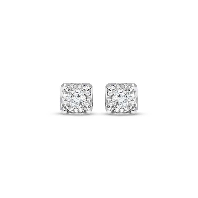 Main Image 2 of Radiant Reflections Round-Cut Diamond Solitaire Stud Earrings 1/3 ct tw Sterling Silver (J/I3)